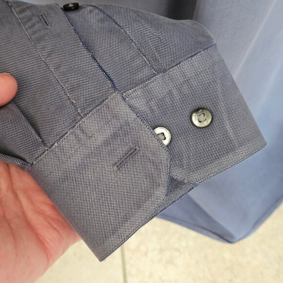 Roberto Villini Men's Dress Shirt, Gray/Blue, Sz XL - Picture 5 of 11